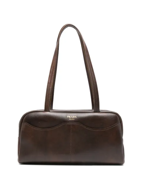 Prada carry large antiqued leather top-handle bag Brown 1BB165VOOO2ZQ6