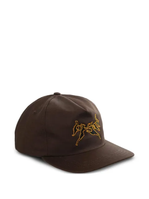 D-R-G-N Huo Flame logo-embroidered baseball cap Brown DGSS26HT02