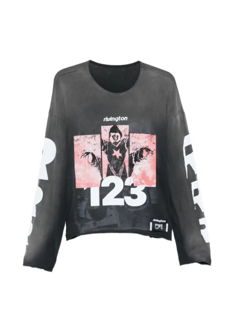 RRR123 graphic-print long-sleeve T-shirt Grey LEFTLS05