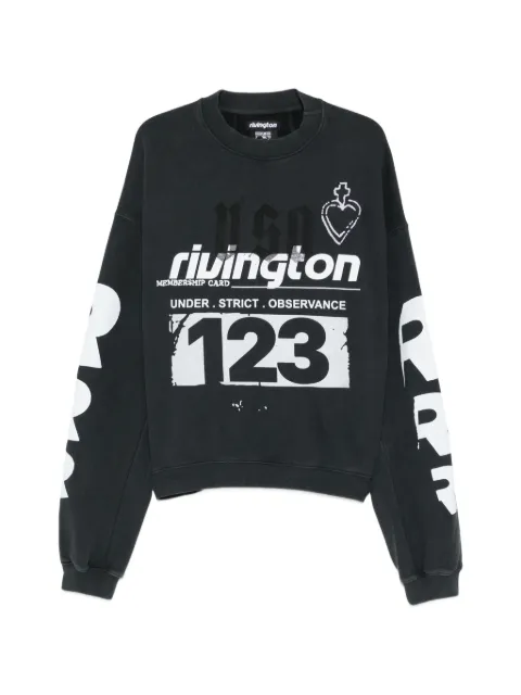 RRR123 graphic-print logo-sleeve sweatshirt Black MUSOCN00