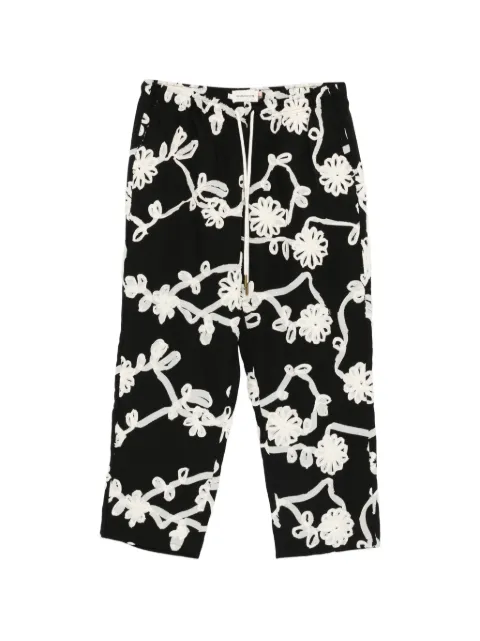 Honor The Gift embroidered drawstring trousers Black HTG260126