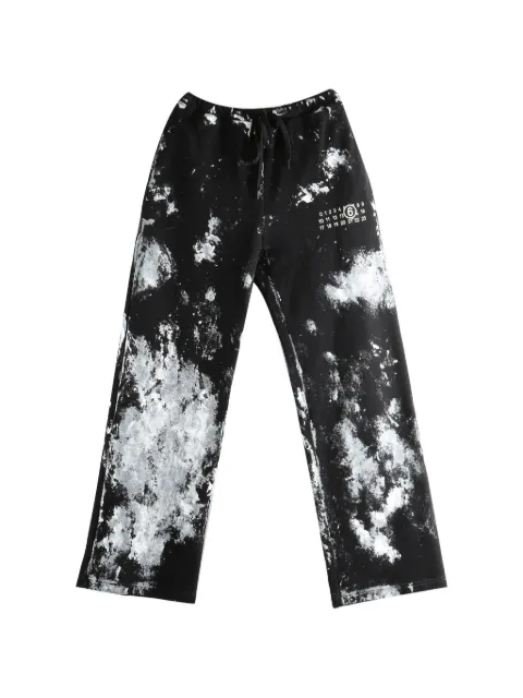 MM6 Maison Margiela paint-splatter logo-print track pants Black S62KB0263M25014