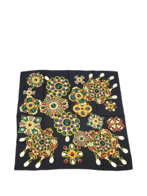 CHANEL Pre-Owned 1990s jewel print scarf Black 135798