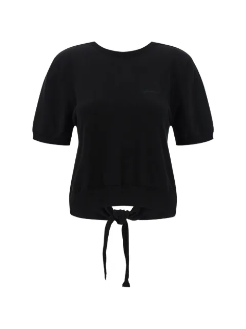 GANNI cut-out tie-fastening sweater Black A1070257