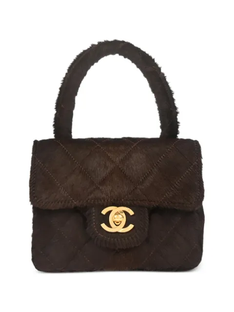 CHANEL Pre-Owned micro Classic Flap handbag Brown 135942