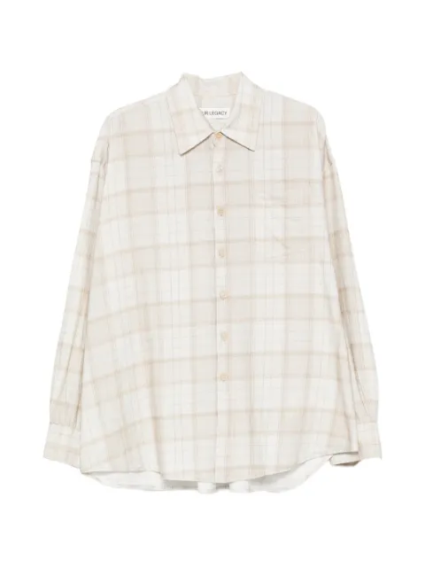 OUR LEGACY Borrowed check-print shirt Neutrals M4262BSC