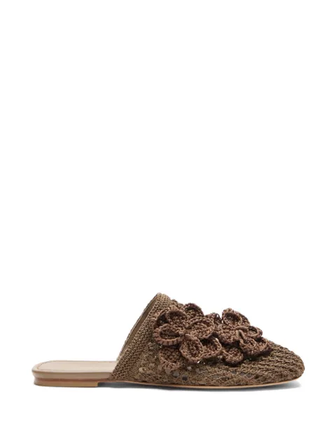 Stuart Weitzman Lotus crochet-knit mules Brown SN614CSZY6R