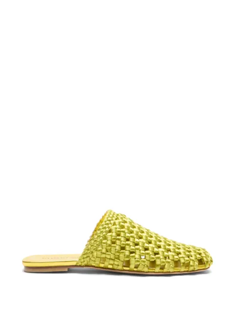 Stuart Weitzman Marina interwoven mules Green SN710KOTYWL