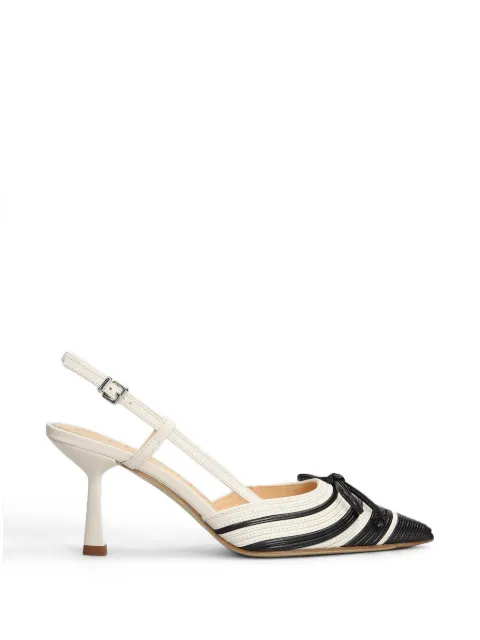 Chantal striped bow-detail pumps White 3152