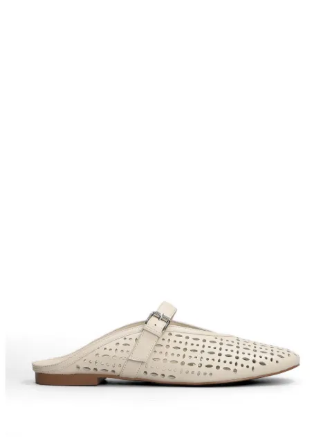 Bibi Lou Maia laser-cut buckle-strap mules Neutrals 603Z28VK