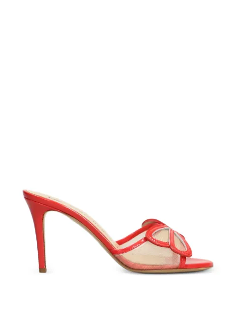 Fabio Rusconi bow-detail mesh mules Red E2833VERGATO
