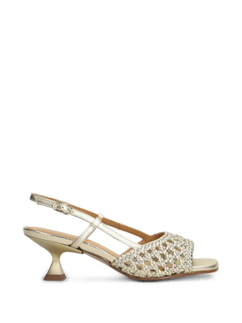 Pedro Miralles woven slingback heeled sandals Gold 18085