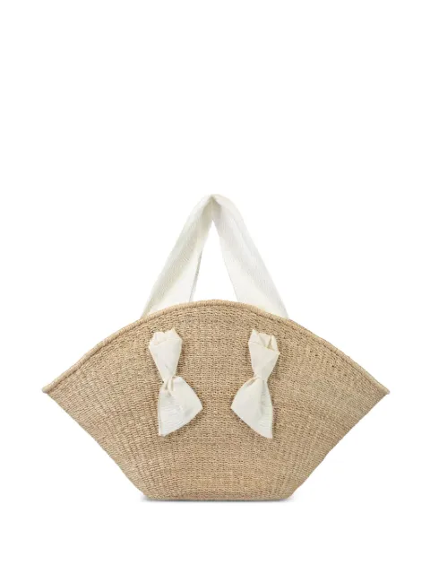 Pamela Munson Petite Isla Bahia Riviera bow-detail tote bag Neutrals S26HB007