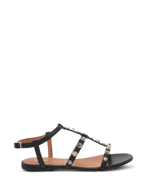Via Roma 15 stud-embellished buckled sandals Black 464083C