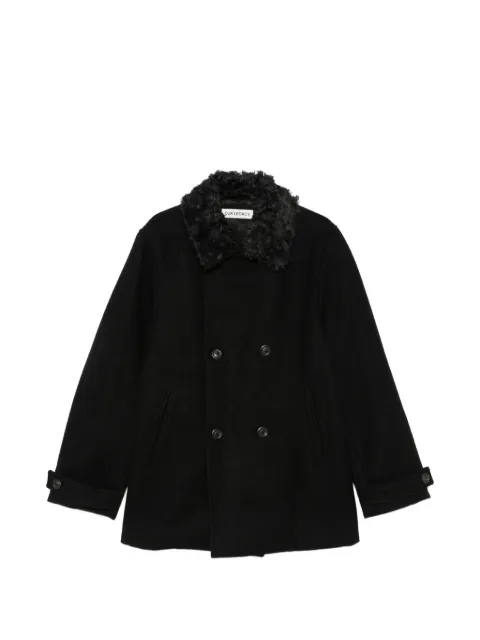 OUR LEGACY faux-fur collar double-breasted coat Black M4261WBS