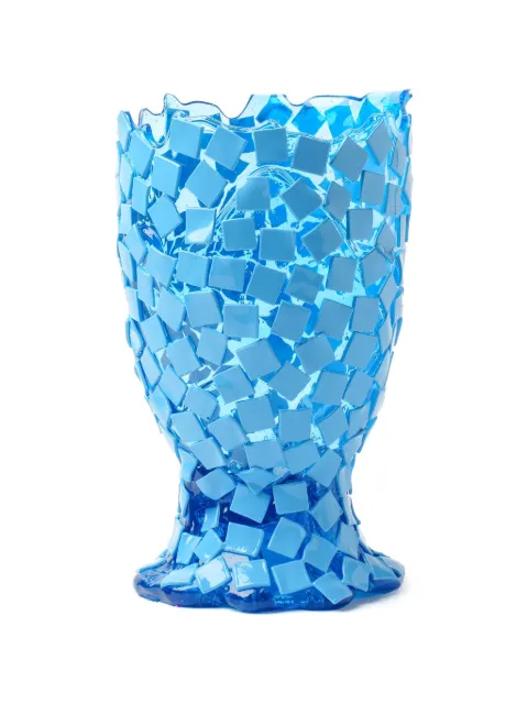 Fish Design by Gaetano Pesce x Browns exclusive Rock mosaic-effect vase Blue FDV5504