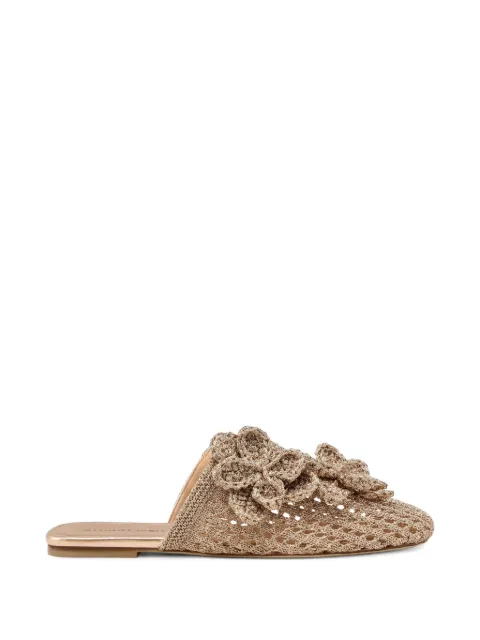 Stuart Weitzman Lotus floral-appliqué mules Gold SN615LCZLIO