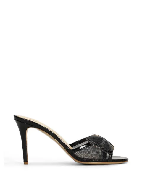 Fabio Rusconi bow-detail mesh mules Black E2833VERGATO