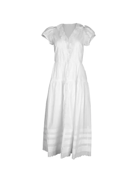DÔEN Eliette ruffle-trim midi dress White 27020239