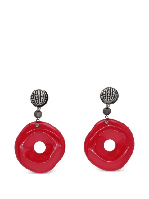 Enrico Coveri Vintage round pendant clip-on earrings Grey E1001200