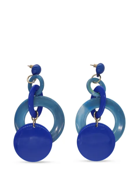 Enrico Coveri Vintage circle earrings Blue L0000005