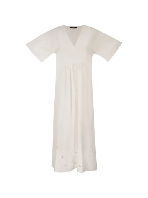 Weekend Max Mara embroidered V-neck dress White 2615621092600