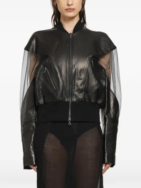 YEHUAFAN leather jacket Black C1001028