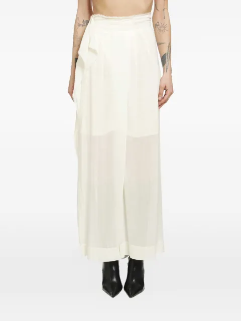 YEHUAFAN flared trousers Neutrals C1001002