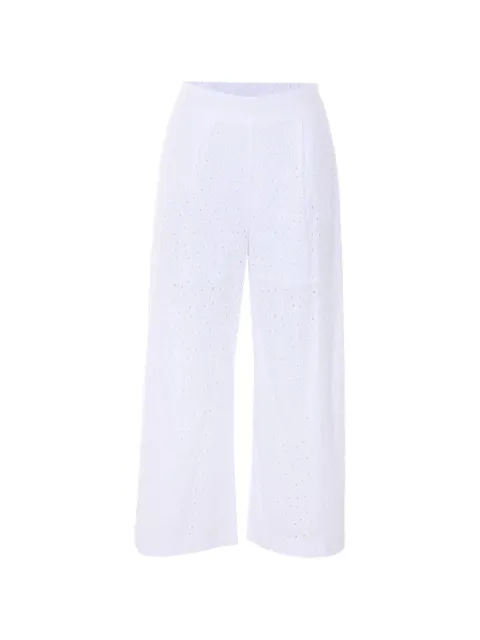 TWINSET floral-embroidered wide-leg trousers White 261TF211200282