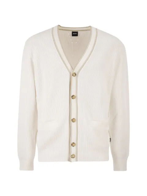 BOSS V-neck cardigan White 5056048710278982100
