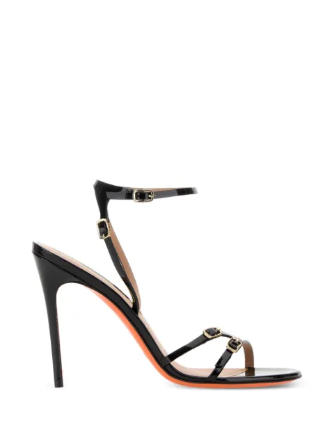Santoni 110mm Virna leather sandals Black WHLL71379HA2NVHD