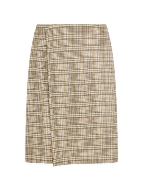 Auralee check-pattern midi skirt Neutrals A26SS05SN