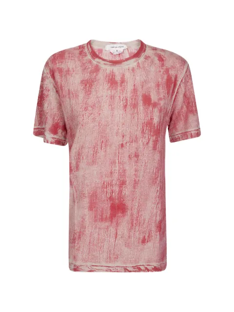 Comme Des Garçons distressed-effect linen t-shirt Red GQT029