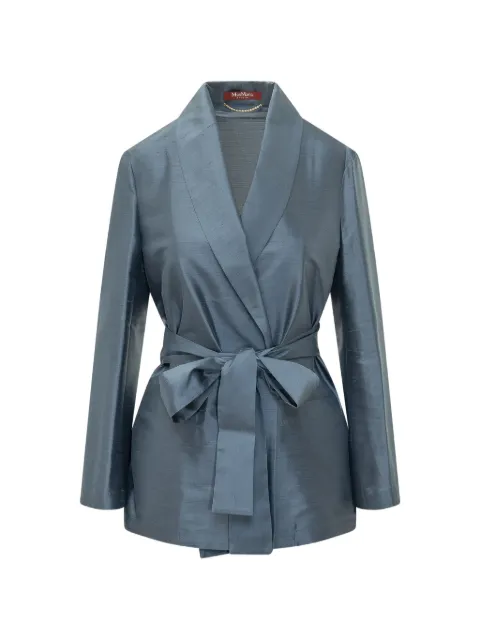 Max Mara belted silk blazer Blue 2616191044600