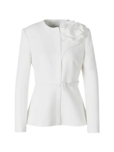 Roland Mouret flower belted jacket White RMSS26061JLCPCLIGHTCREPE