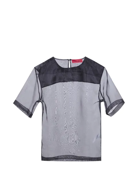 THELATEST Dean panelled sheer top Black TLW04011T0157ABTP