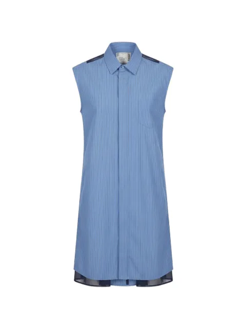 sacai pleated striped dress Blue 2608482