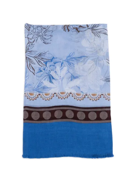 D'aniello Perla floral-print scarf Blue PERLA