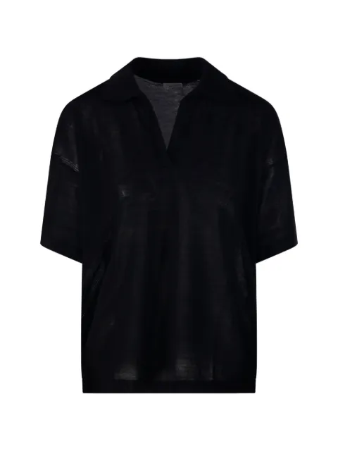 Roberto Collina collared V-neck T-shirt Black 261FXA03024