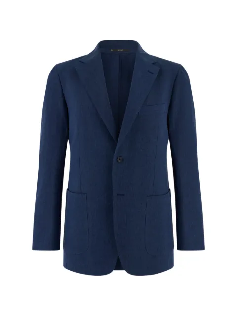 Boggi Milano patch-pocket single-breasted blazer Blue BO26P091302