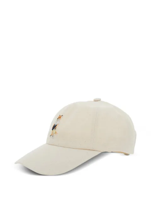 Maison Kitsuné Dressed Fox cotton baseball cap Neutrals QU06104WB0026