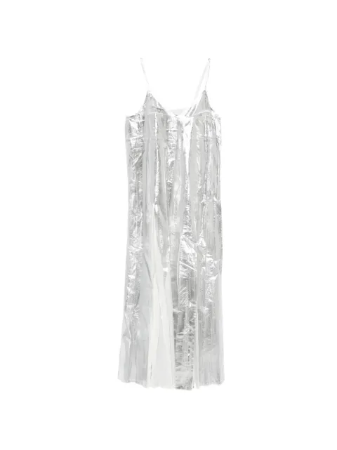 Tela Yuki metallic-effect midi dress Silver 010302010551