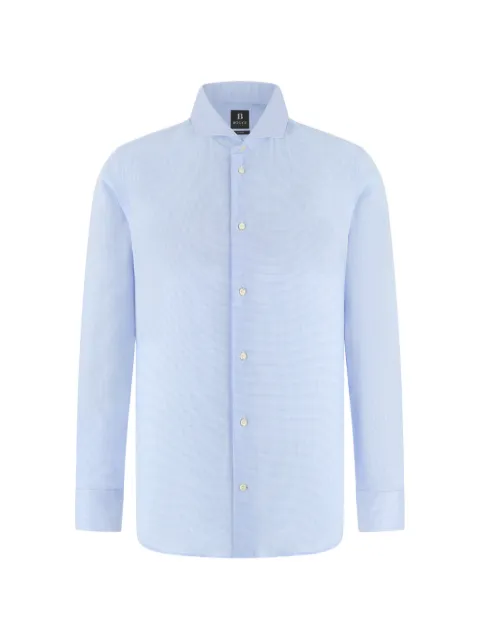 Boggi Milano naples collar checked shirt Blue BO26P059601