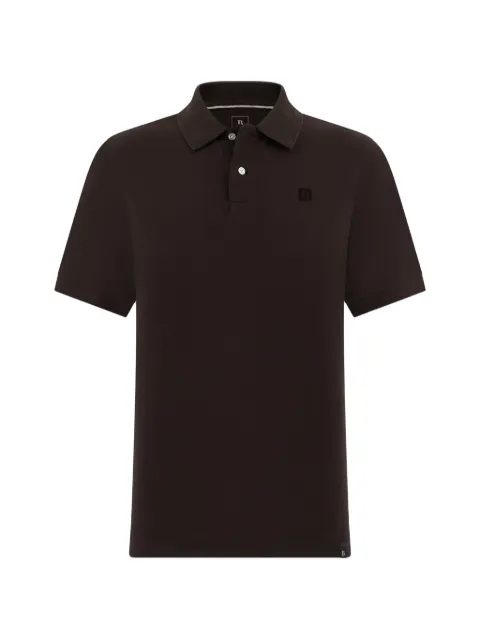 Boggi Milano button flocked polo shirt Brown BO26P042209
