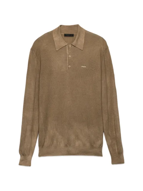 Prada wool and silk polo sweater Neutrals UMF231SOOO186Q