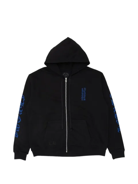 Chrome Hearts logo-print zip-up hoodie Black CHRM0953