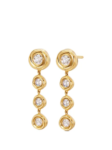 YOJ Carlo crystal drop earrings Gold OUEXCHYG0050CZ