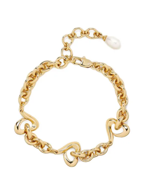 YOJ Agape heart pearl chain bracelet Gold BRCHYG250055PRL