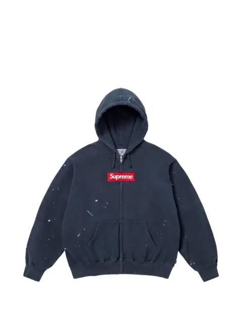 Supreme x MM& box logo paint-splatter hoodie Blue SU27170