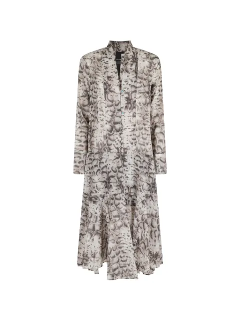 PINKO snakeskin-print tiered dress Neutrals 106905A3AP098